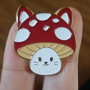 *2 for $13* Mushroom Kitty Cat Enamel Pin